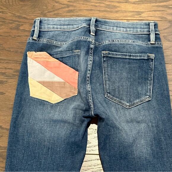 Frame Le Skinny De Jeanne Willow Spring Colorful Pocket Jeans Size 26 - Picture 4 of 13